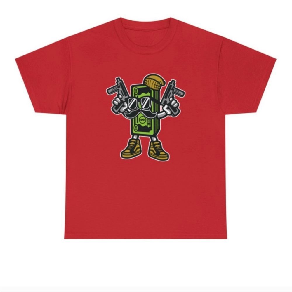 Fun Money Gun Shirt Cool Hip 420 Fashion Cotton Short Sleeve Shirt 2nd Amendment